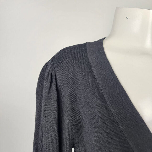 CABI Black Cotton Knit Goals Button Up Cardigan Size M - Picture 2 of 9